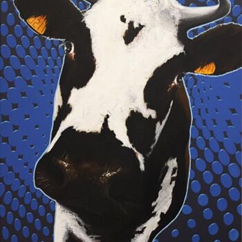 Peinture intitulée "vache&co n°4 2011" par Frédéric Leleu, Œuvre d'art originale