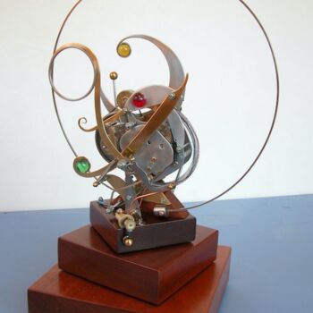 Sculpture intitulée "Automate N° 25 - La…" par Frédéric Letrun, Œuvre d'art originale, Métaux