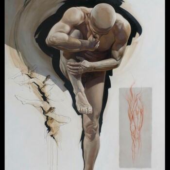 Painting titled "Equilibre" by Frédéric Martin, Original Artwork, Oil