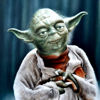 Painting titled "yoda.jpg" by Frédéric Mauron, Original Artwork, Airbrush