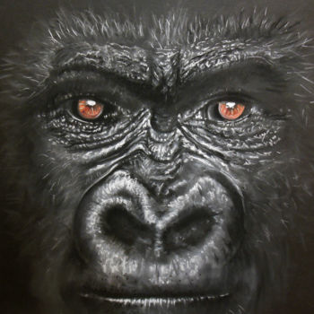 Desenho intitulada "gorille.jpg" por Frédéric Mauron, Obras de arte originais, Pastel