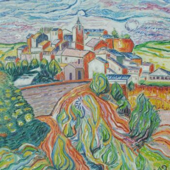 Peinture intitulée "Roussillon" par Frédéric Mazel, Œuvre d'art originale
