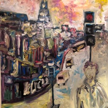 Painting titled "Rue Solférino (mars…" by Frédéric Pierre Lemonnier Lemonnier, Original Artwork, Oil Mounted on Wood Stretch…