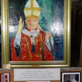 Peinture intitulée "tableau du pape sai…" par Frederic Servian, Œuvre d'art originale, Huile