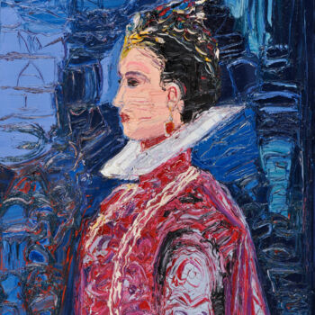 Peinture intitulée "La Reine Margot" par Frederic Servian, Œuvre d'art originale, Huile