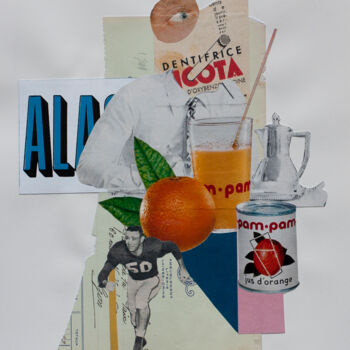 Collages intitolato "Petit déjeuner d'un…" da Frédéric Villbrandt, Opera d'arte originale, Collages