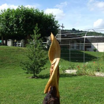 Scultura intitolato "Soudain, un élan" da Frédéric Boiron, Opera d'arte originale, Legno