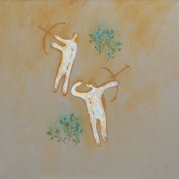 Painting titled "archers" by Frédéric Leclercq, Original Artwork