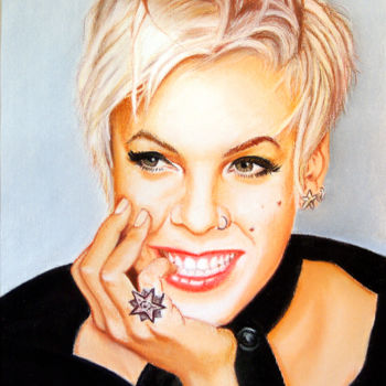 Peinture intitulée "P!nk" par Fred Mahieu, Œuvre d'art originale, Pastel