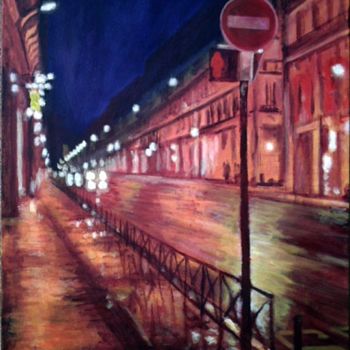Painting titled "boulevard 1 h 20" by Frédéric Médrano, Original Artwork, Oil