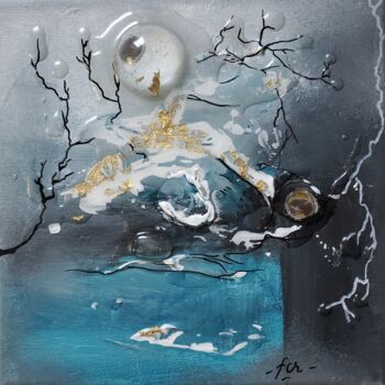 Pintura titulada "Série "Ice Blue "4" por Frédérique Chabin-Rivière, Obra de arte original, Acrílico Montado en Bastidor de…