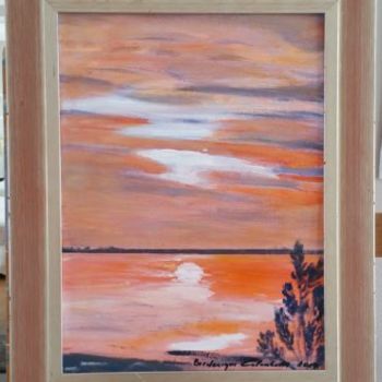 Peinture intitulée "coucher-de-soleil-o…" par Frederique Colombelle, Œuvre d'art originale, Acrylique