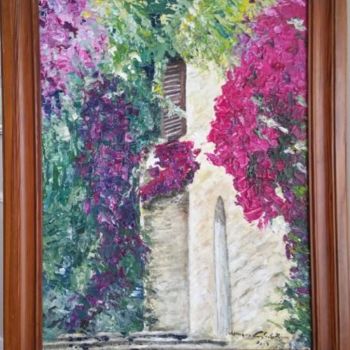 Painting titled "paysage-herault-les…" by Frederique Colombelle, Original Artwork, Acrylic