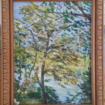 Painting titled "paysage-delherault-…" by Frederique Colombelle, Original Artwork, Acrylic