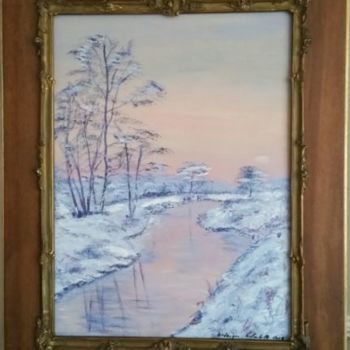 Peinture intitulée "Paysage-de-neige-la…" par Frederique Colombelle, Œuvre d'art originale, Acrylique