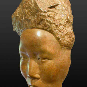 Sculptuur getiteld "Mongol2" door Frederique De Meester, Origineel Kunstwerk, Bronzen