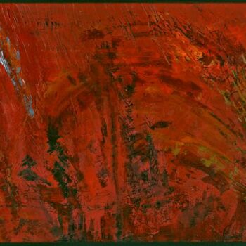 Painting titled "rouge" by Frédérique Louvet, Original Artwork, Acrylic Mounted on Wood Stretcher frame