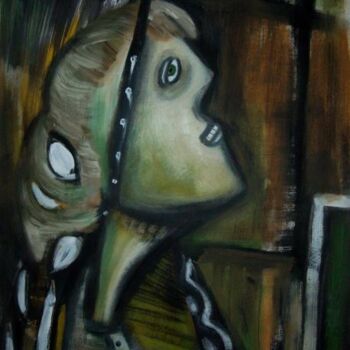 Peinture intitulée ""regard vers le hau…" par Frédérique Manley, Œuvre d'art originale, Huile