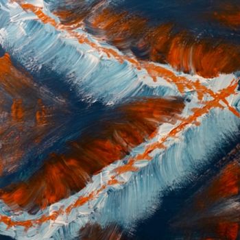 Painting titled "La Grande Muraille" by Frédérique Mosimann, Original Artwork, Acrylic Mounted on Wood Stretcher frame