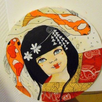 Peinture intitulée "little geisha" par Frederique Chaplet, Œuvre d'art originale
