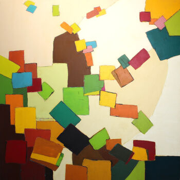 Peinture intitulée "Feuillage 5" par Frédérique Marteau, Œuvre d'art originale, Huile