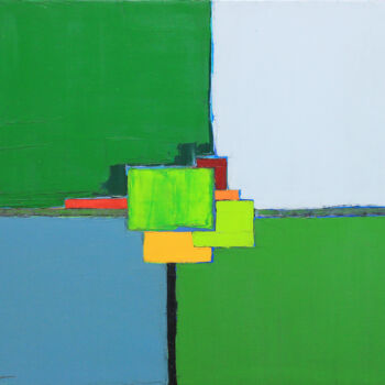 Картина под названием "Abstrait 20" - Frédérique Marteau, Подлинное произведение искусства, Масло Установлен на Деревянная р…