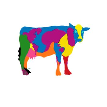 Pintura intitulada "vache.jpg" por Fredeuhe, Obras de arte originais