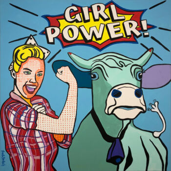Malarstwo zatytułowany „Girl Power” autorstwa Fredi Gertsch, Oryginalna praca, Akryl