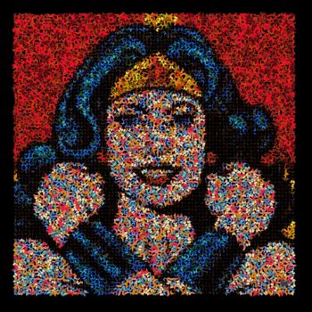 Arte digitale intitolato "Wonder Woman aux pa…" da Frédéric Durieu & Nathalie Erin, Opera d'arte originale, Lavoro digitale…