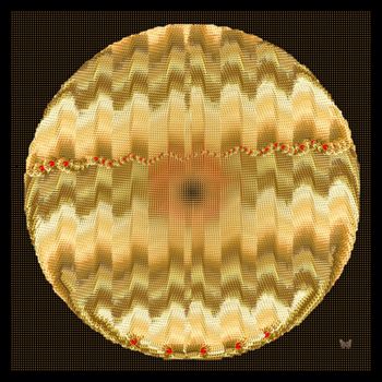 Digital Arts titled "Golden planet (rega…" by Frédéric Durieu & Nathalie Erin, Original Artwork, 2D Digital Work Mounted on…