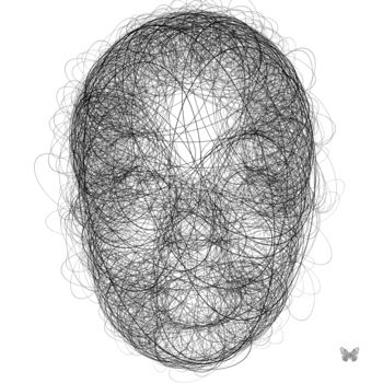 Arte digitale intitolato "Round Round Face" da Frédéric Durieu & Nathalie Erin, Opera d'arte originale, Lavoro digitale 2D M…
