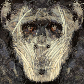 「Chimpanzee Out Of W…」というタイトルのデジタルアーツ Frédéric Durieu & Nathalie Erinによって, オリジナルのアートワーク, 2Dデジタルワーク アルミニウムにマウント
