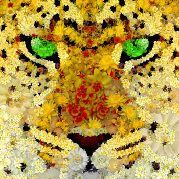 Artes digitais intitulada "Leopard Out Of Flow…" por Frédéric Durieu & Nathalie Erin, Obras de arte originais, Trabalho Digi…