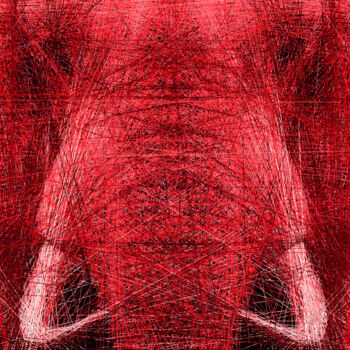 Digital Arts titled "Elephant Out Of Lin…" by Frédéric Durieu & Nathalie Erin, Original Artwork, 2D Digital Work Mounted on…