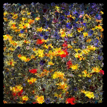 Digitale Kunst getiteld "Champ de fleurs  (a…" door Frédéric Durieu & Nathalie Erin, Origineel Kunstwerk, 2D Digital Work Ge…