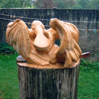 Sculpture titled "Grozoiseau !" by Frédéric Ploussard, Original Artwork, Stone