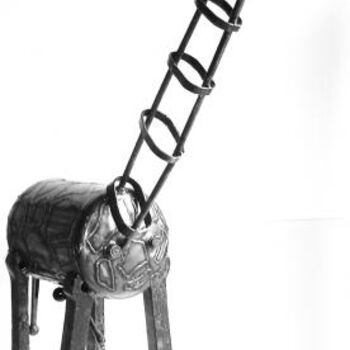 Sculpture intitulée ""Girafon"" par Fred, Œuvre d'art originale, Métaux