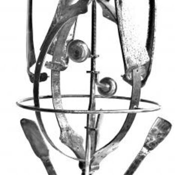 Sculpture intitulée ""Oeil du noyau de f…" par Fred, Œuvre d'art originale, Métaux