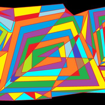 Arts numériques intitulée "zig zag" par Fredreic Bourdon, Œuvre d'art originale, Peinture numérique