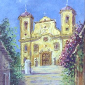 Painting titled "Igreja de Ouro Pret…" by Alfredo Winkler, Original Artwork