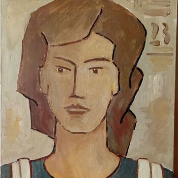 Peinture intitulée "Retrato de mujer" par Fresno, Œuvre d'art originale, Huile