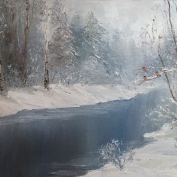 Painting titled "Снегири" by Jylia Nujdina, Original Artwork