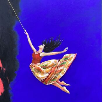 Peinture intitulée "Évasion Onirique" par Frida Narin, Œuvre d'art originale, Acrylique