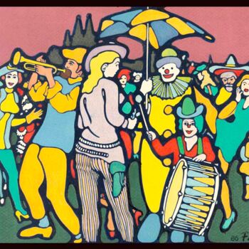 Gravures & estampes intitulée "Kölner Karneval in…" par Friedrich Alexander Großkopf, Œuvre d'art originale, Impression numé…