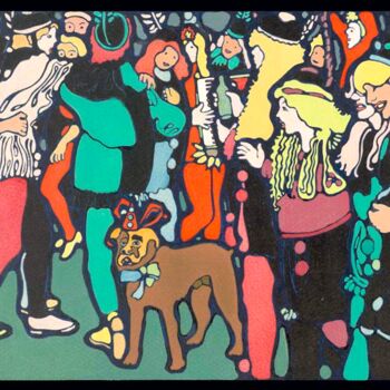 Prenten & gravures getiteld "Straßenkarneval am…" door Friedrich Alexander Großkopf, Origineel Kunstwerk, Digitale afdruk