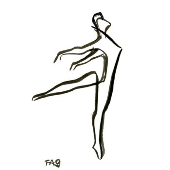 Prenten & gravures getiteld "Tänzerin I" door Friedrich Alexander Großkopf, Origineel Kunstwerk, Digitale afdruk