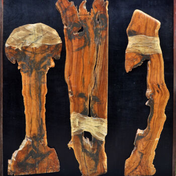 Скульптура под названием "O.T" - Friedrich Stellmach, Подлинное произведение искусства, Дерево Установлен на Деревянная пане…