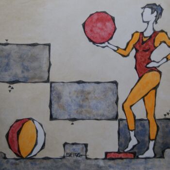 "Zirkus" başlıklı Tablo Friedrich W. Berg tarafından, Orijinal sanat, Suluboya