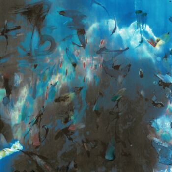 Рисунок под названием "Under Water" - Friedrich Zettl, Подлинное произведение искусства, Чернила Установлен на картон