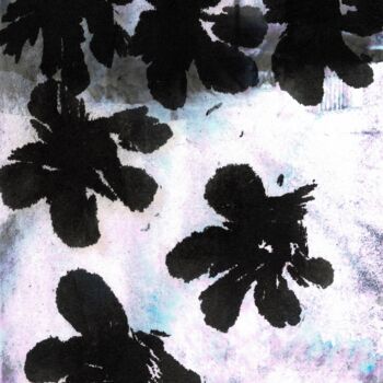 Drawing titled "Black Blossoms and…" by Friedrich Zettl, Original Artwork, Ink